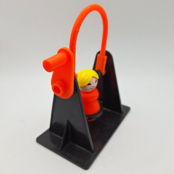 Fisher Price Little People Orange Yellow Girl Swing Toy 1970s Retro Collectible - Picture 3 of 8